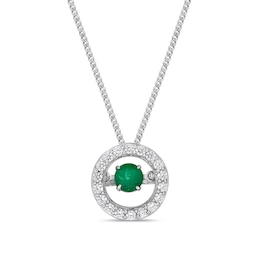 Unstoppable Love Emerald Necklace 1/4 ct tw 10K White Gold 19&quot;