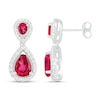 Thumbnail Image 1 of Lab-Created Ruby & White Lab-Created Sapphire Dangle Earrings Sterling Silver