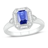 Thumbnail Image 1 of Blue/White Lab-Created Sapphire Ring Sterling Silver