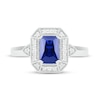 Thumbnail Image 2 of Blue/White Lab-Created Sapphire Ring Sterling Silver