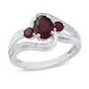 Thumbnail Image 2 of Three-Stone Lab-Created Ruby & White Lab-Created Sapphire Ring Sterling Silver