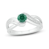 Thumbnail Image 1 of Lab-Created Emerald & White Lab-Created Sapphire Ring Sterling Silver