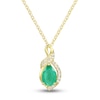 Thumbnail Image 1 of Emerald Necklace 1/10 ct tw Diamonds 10K Yellow Gold