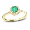 Thumbnail Image 1 of Emerald Ring 1/6 ct tw Diamonds 10K Yellow Gold