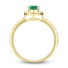 Thumbnail Image 3 of Emerald Ring 1/6 ct tw Diamonds 10K Yellow Gold