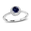 Thumbnail Image 1 of Blue Sapphire Ring 1/6 ct tw Diamonds 10K White Gold