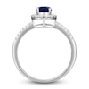 Thumbnail Image 2 of Blue Sapphire Ring 1/6 ct tw Diamonds 10K White Gold