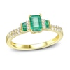 Thumbnail Image 0 of Emerald Ring 1/6 ct tw Diamonds 10K Yellow Gold