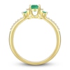 Thumbnail Image 2 of Emerald Ring 1/6 ct tw Diamonds 10K Yellow Gold