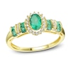 Thumbnail Image 0 of Emerald Ring 1/10 ct tw Diamonds 10K Yellow Gold