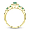 Thumbnail Image 2 of Emerald Ring 1/10 ct tw Diamonds 10K Yellow Gold