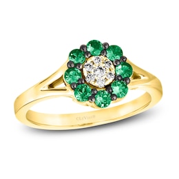 Le Vian Diamond & Emerald Ring 1/20 ct tw Diamonds 14K Honey Gold