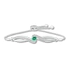 Thumbnail Image 0 of Lab-Created Emerald & White Lab-Created Sapphire Bolo Bracelet Sterling Silver