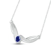 Thumbnail Image 2 of Blue & White Lab-Created Sapphire Necklace Sterling SIlver 18&quot;