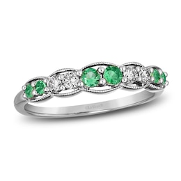 Le Vian Emerald & Diamond Stacking Ring 1/6 ct tw Diamonds 14K Vanilla Gold