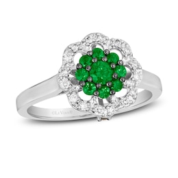 Le Vian Emerald & Diamond Ring 1/10 ct tw Diamonds 14K Vanilla Gold