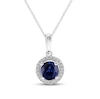 Thumbnail Image 0 of Blue Sapphire Necklace 1/15 ct tw Diamonds 10K White Gold 18"