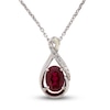 Thumbnail Image 1 of Lab-Created Ruby & White Lab-Created Sapphire Necklace Sterling Silver 18&quot;