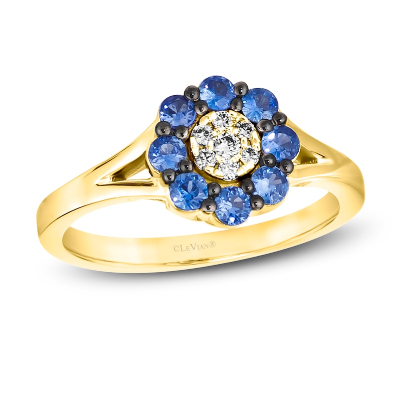 Main Image 1 of Le Vian Diamond & Sapphire Ring 1/20 ct tw Diamonds 14K Honey Gold