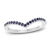 Thumbnail Image 1 of Blue Lab-Created Sapphire Chevron Ring Sterling Silver