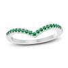 Thumbnail Image 1 of Lab-Created Emerald Chevron Ring Sterling Silver