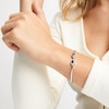 Thumbnail Image 2 of Blue/White Lab-Created Sapphire Bangle Cuff Bracelet Sterling Silver