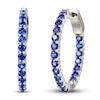 Thumbnail Image 1 of Blue Lab-Created Sapphire In-and-Out Hoop Earrings Sterling Silver