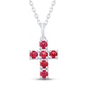 Thumbnail Image 0 of Lab-Created Ruby Cross Necklace Sterling Silver 18"