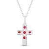 Thumbnail Image 2 of Lab-Created Ruby Cross Necklace Sterling Silver 18"