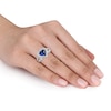 Thumbnail Image 2 of Blue/White Lab-Created Sapphire Heart Ring Sterling Silver