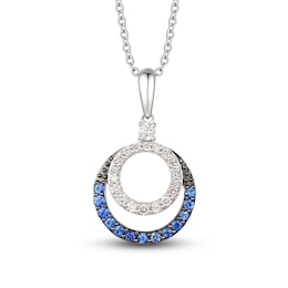 Le Vian Diamond & Sapphire Necklace 1/4 ct tw Diamonds 14K Vanilla Gold 18&quot;