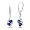 Thumbnail Image 0 of Blue/White Lab-Created Sapphire Two-Stone Drop Earrings Sterling Silver