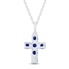 Thumbnail Image 3 of Blue Lab-Created Sapphire Cross Necklace Sterling Silver 18&quot;