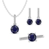 Thumbnail Image 1 of Blue/White Lab-Created Sapphire Gift Set Sterling Silver - Size 7