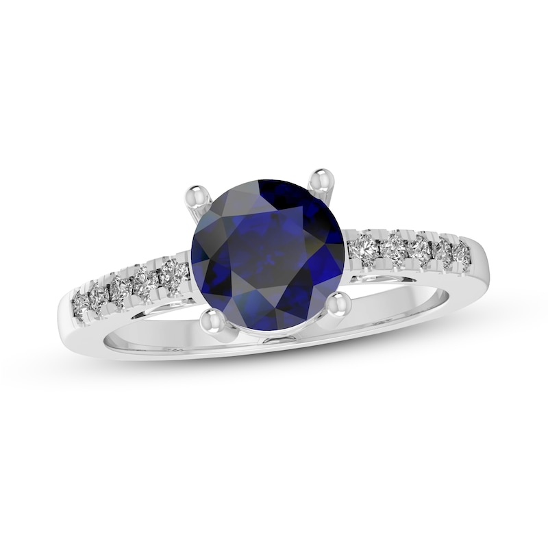 Main Image 2 of Blue/White Lab-Created Sapphire Gift Set Sterling Silver - Size 7