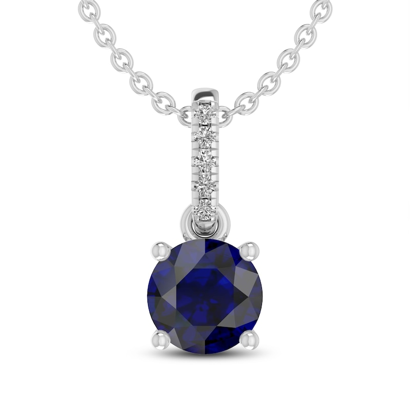 Main Image 3 of Blue/White Lab-Created Sapphire Gift Set Sterling Silver - Size 7