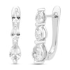 Thumbnail Image 0 of White Lab-Created Sapphire Three-Stone Earrings Sterling Silver