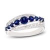 Thumbnail Image 1 of Blue & White Lab-Created Sapphire Ring Sterling Silver