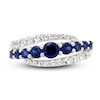 Thumbnail Image 3 of Blue & White Lab-Created Sapphire Ring Sterling Silver