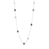 Thumbnail Image 1 of Blue & White Lab-Created Sapphire Necklace Sterling Silver 18&quot;