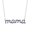 Thumbnail Image 1 of Blue Lab-Created Sapphire Mama Necklace Sterling Silver 18&quot;