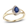 Thumbnail Image 1 of Blue Sapphire & Diamond Ring 1/20 ct tw Round-cut 10K Yellow Gold