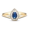 Thumbnail Image 2 of Blue Sapphire & Diamond Ring 1/20 ct tw Round-cut 10K Yellow Gold