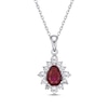 Thumbnail Image 1 of Lab-Created Ruby & White Lab-Created Sapphire Necklace Sterling Silver 18&quot;