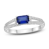 Thumbnail Image 1 of Blue & White Lab-Created Sapphire Ring Sterling Silver