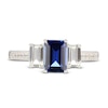 Thumbnail Image 1 of Blue & White Lab-Created Sapphire Three-Stone Ring Sterling Silver