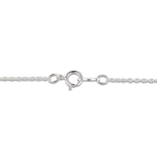 White Lab-Created Sapphire Bar Necklace Sterling Silver 18
