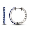 Thumbnail Image 2 of Blue & White Lab-Created Sapphire Reversible Hoop Earrings Sterling Silver