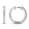 Thumbnail Image 3 of Blue & White Lab-Created Sapphire Reversible Hoop Earrings Sterling Silver