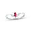 Thumbnail Image 1 of Lab-Created Ruby & White Lab-Created Sapphire Three-Stone Ring Sterling Silver